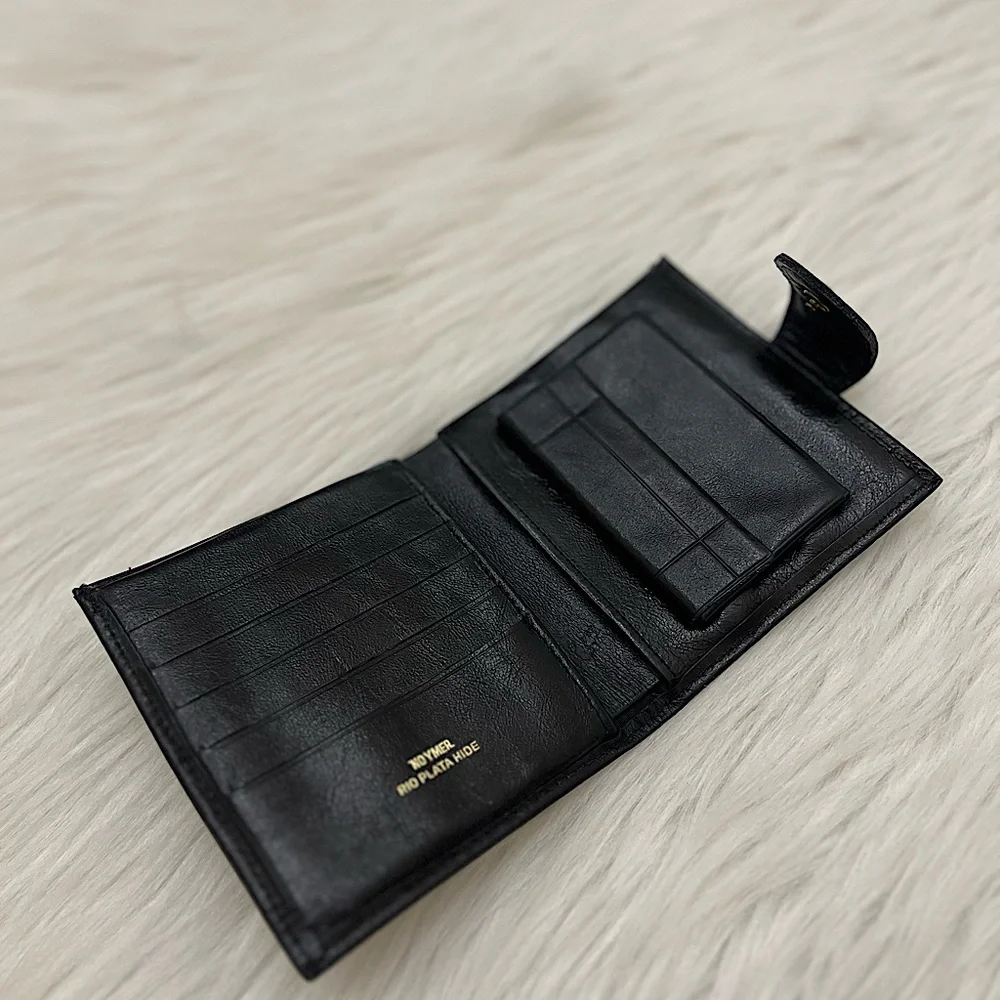 NOYMER - CLASSIC BROWN LEATHER COMPACT BI-FOLD SNAP WALLET